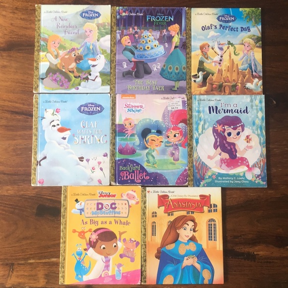 8 Little Golden Books Mixed lot Disney Frozen / Shimmer & Shine Anastasia - Picture 1 of 12